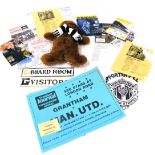 Grantham Interest. Grantham FC memorabilia, including a gingerbread man mascot, advertising poster a