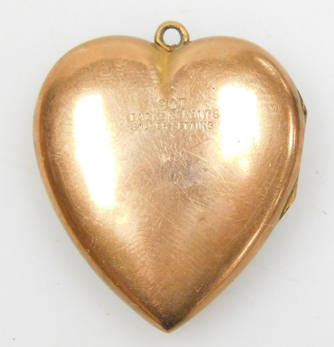 A group of Victorian and later costume jewellery, including a 9ct back and front heart shaped photo - Bild 3 aus 4