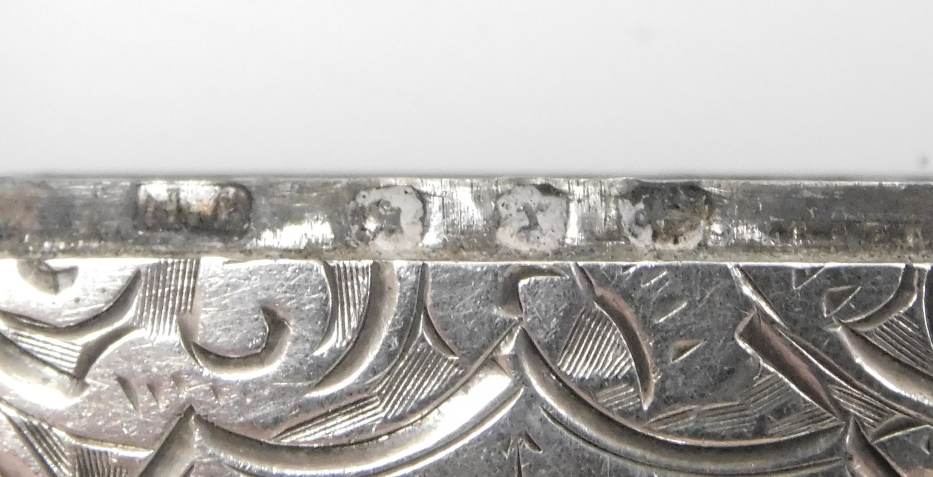 A Victorian silver vesta case, with engraved foliate decoration, monogrammed shield reserve, Birming - Image 3 of 3