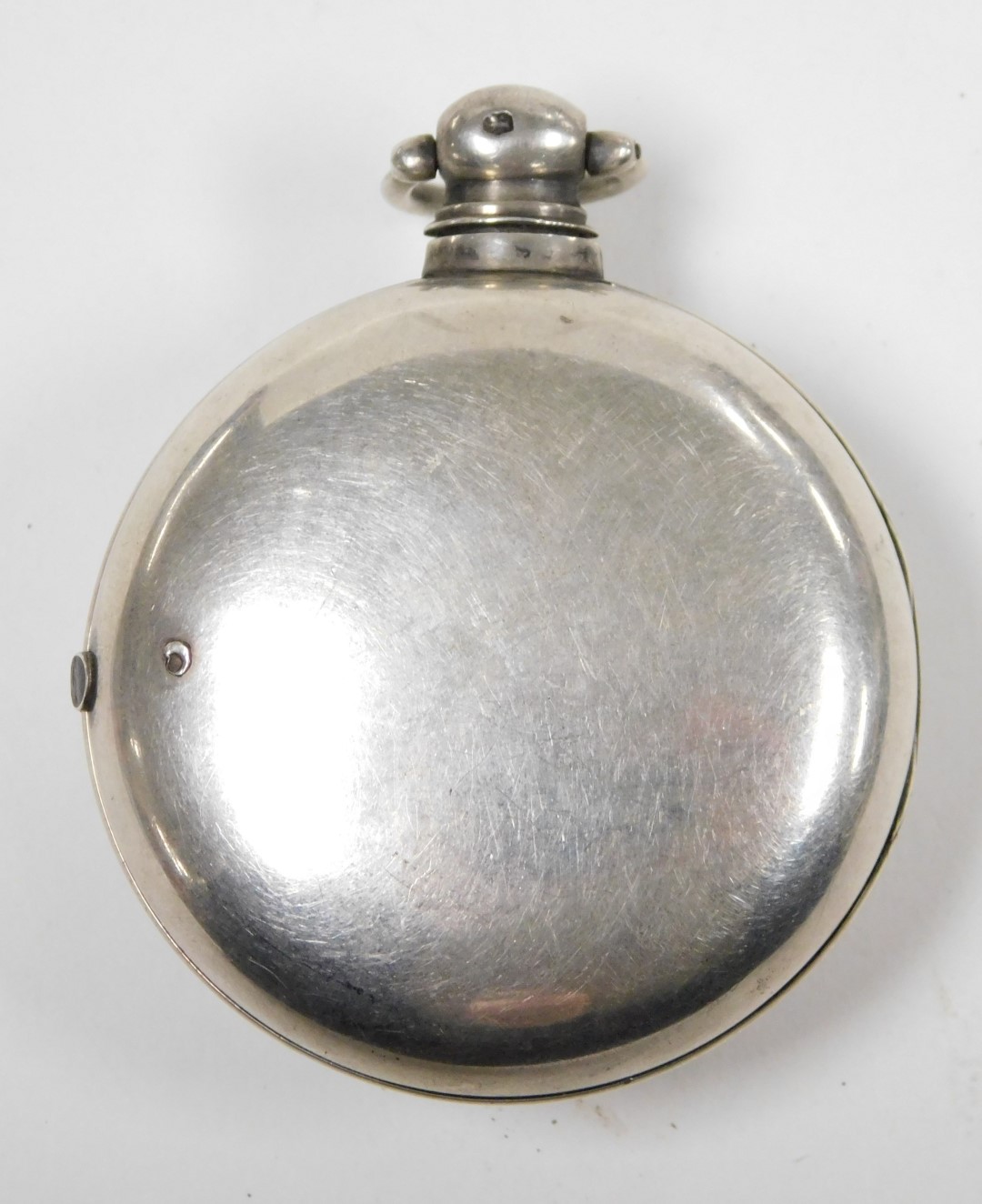 A George IV silver gentleman's pair cased pocket watch, open faced, keywind, circular enamel dial be - Image 6 of 6