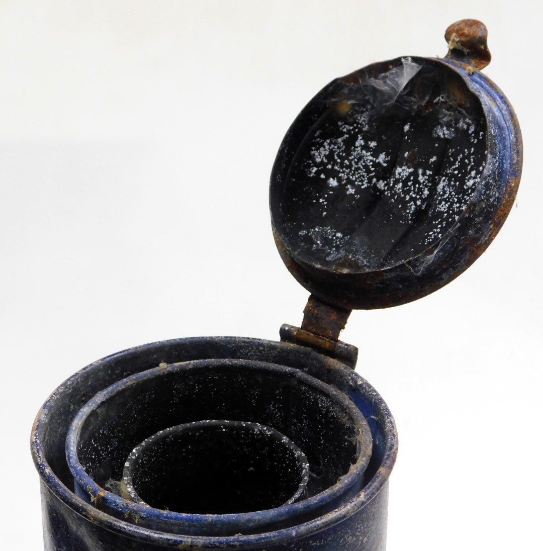 A 20thC Meteorite Trawling ship's lantern, with blue metal casing, serial number P112246, 51cm high. - Image 4 of 5