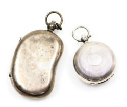 A Victorian silver sovereign case, of pocket watch form, with engine turned decoration, Birmingham 1
