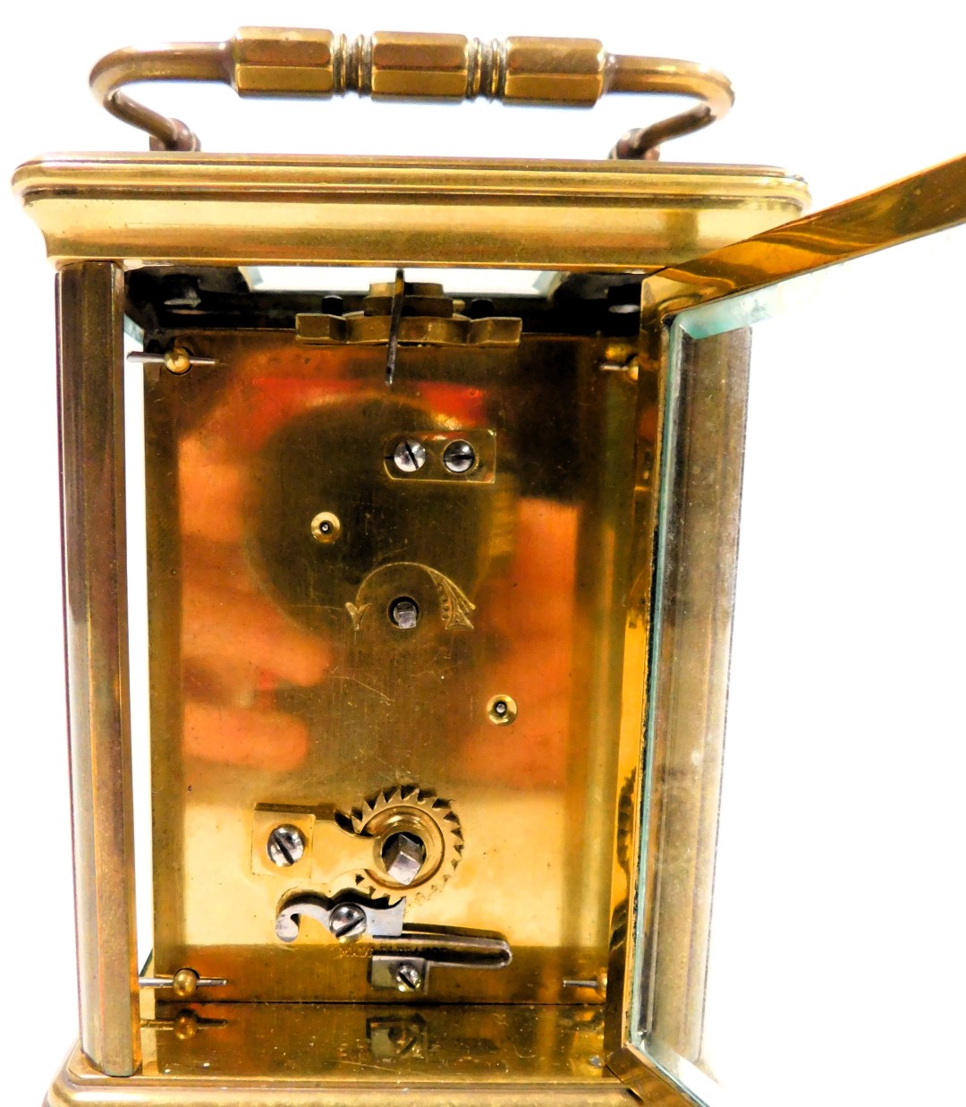 An early 20thC French brass cased mantel clock, for Benetfink and Company Ltd, London, rectangular b - Image 3 of 3