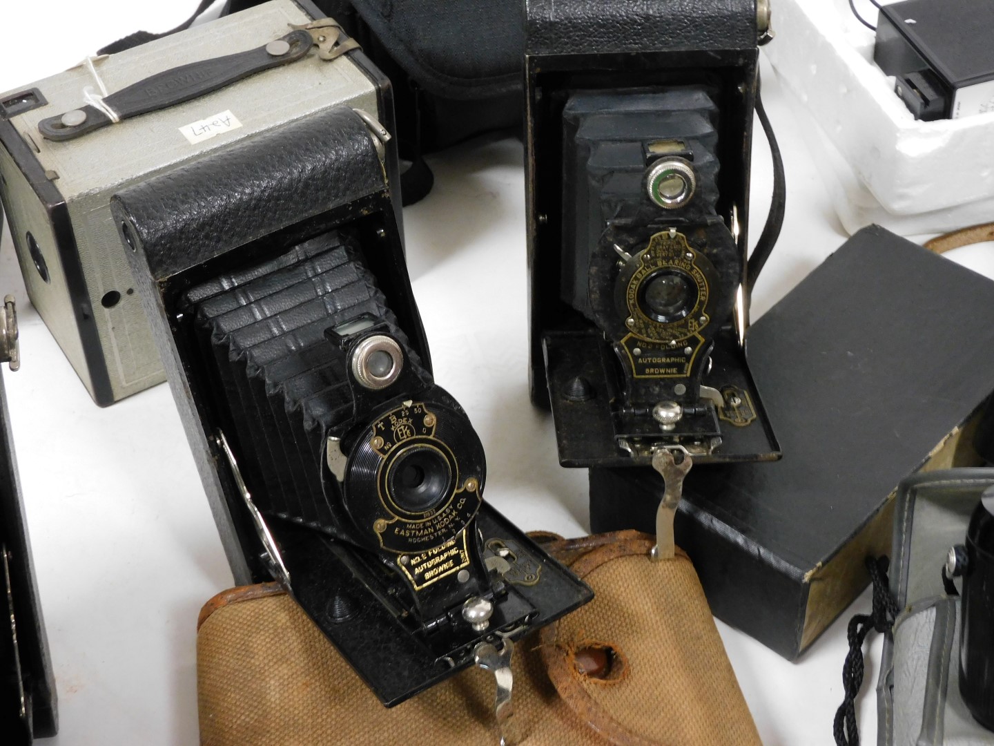 A group of cameras and equipment, including a Beauty Flex camera, Soviet era camera, Zeiss Icon Colo - Image 3 of 6