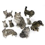 A group of Beswick pottery cats, and kittens, in various poses. (9)