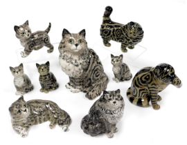 A group of Beswick pottery cats, and kittens, in various poses. (9)
