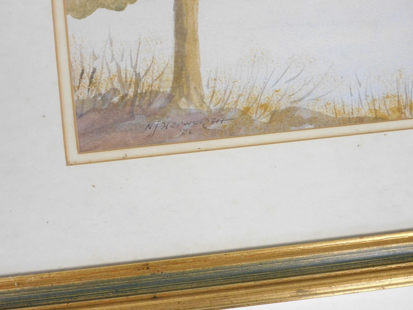 N J Hepworth (British, late 20thC) country landscape with sheep, watercolour, signed, dated '87, 26c - Image 5 of 5