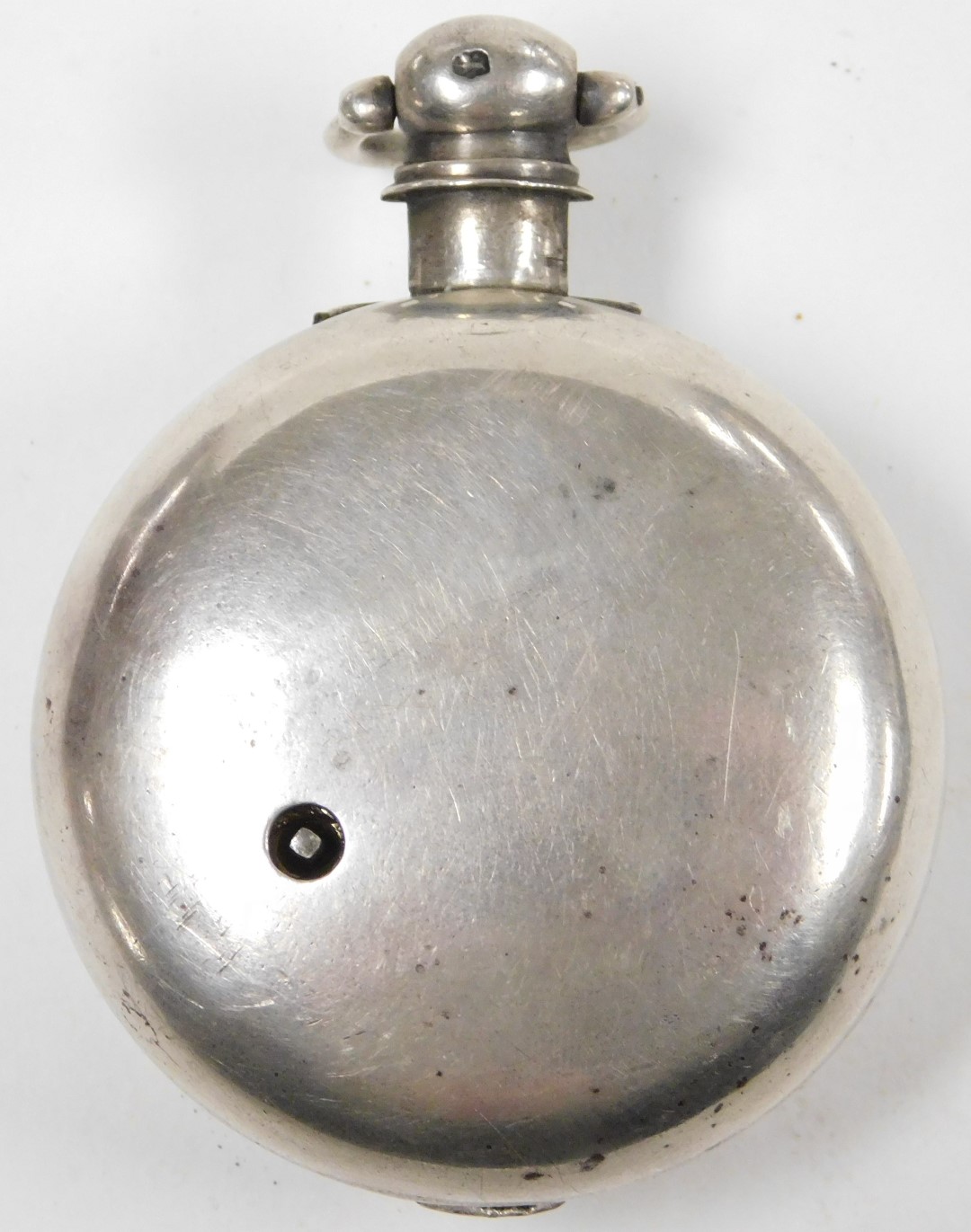 A George IV silver gentleman's pair cased pocket watch, open faced, keywind, circular enamel dial be - Image 5 of 6