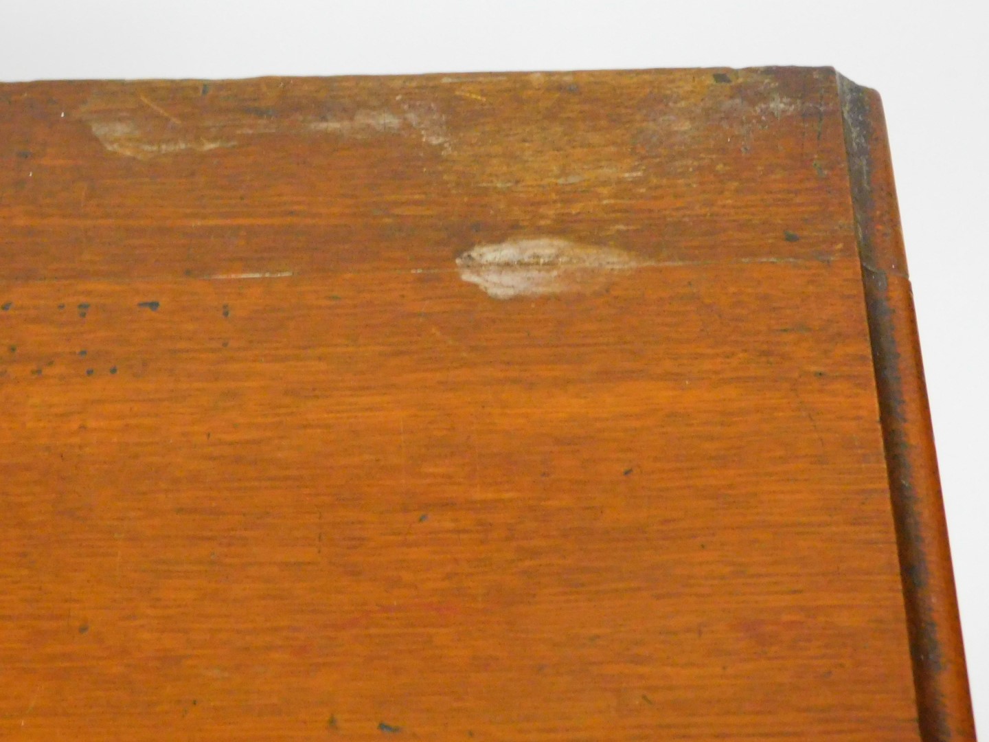 A George III oak side table, with one long flanked by two short drawers, raised on tapering square l - Image 2 of 2