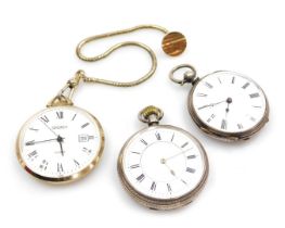 A Victorian lady's silver cased pocket watch, open faced, keyless wind, Chester 1900, further pocket