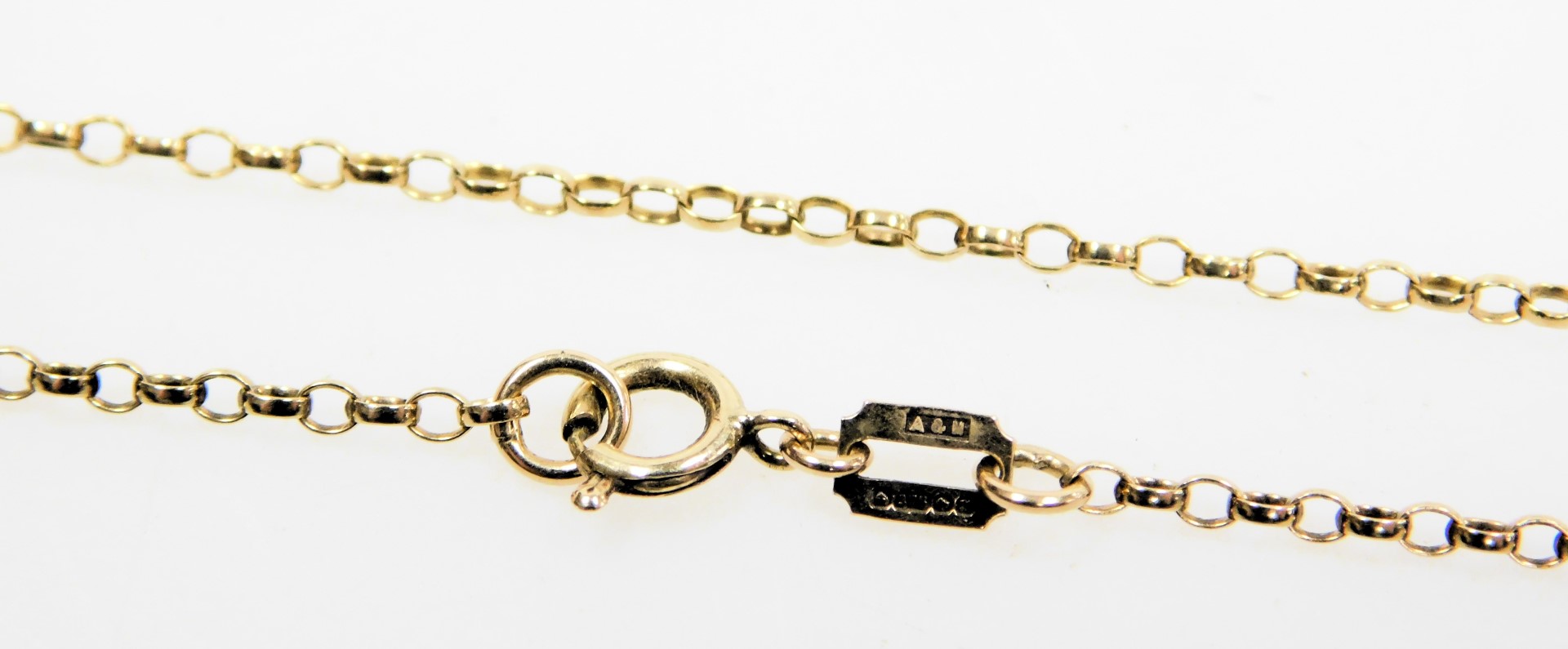 A 9ct gold belcher link neckchain, on a bolt ring clasp, 2.4g. - Image 2 of 2