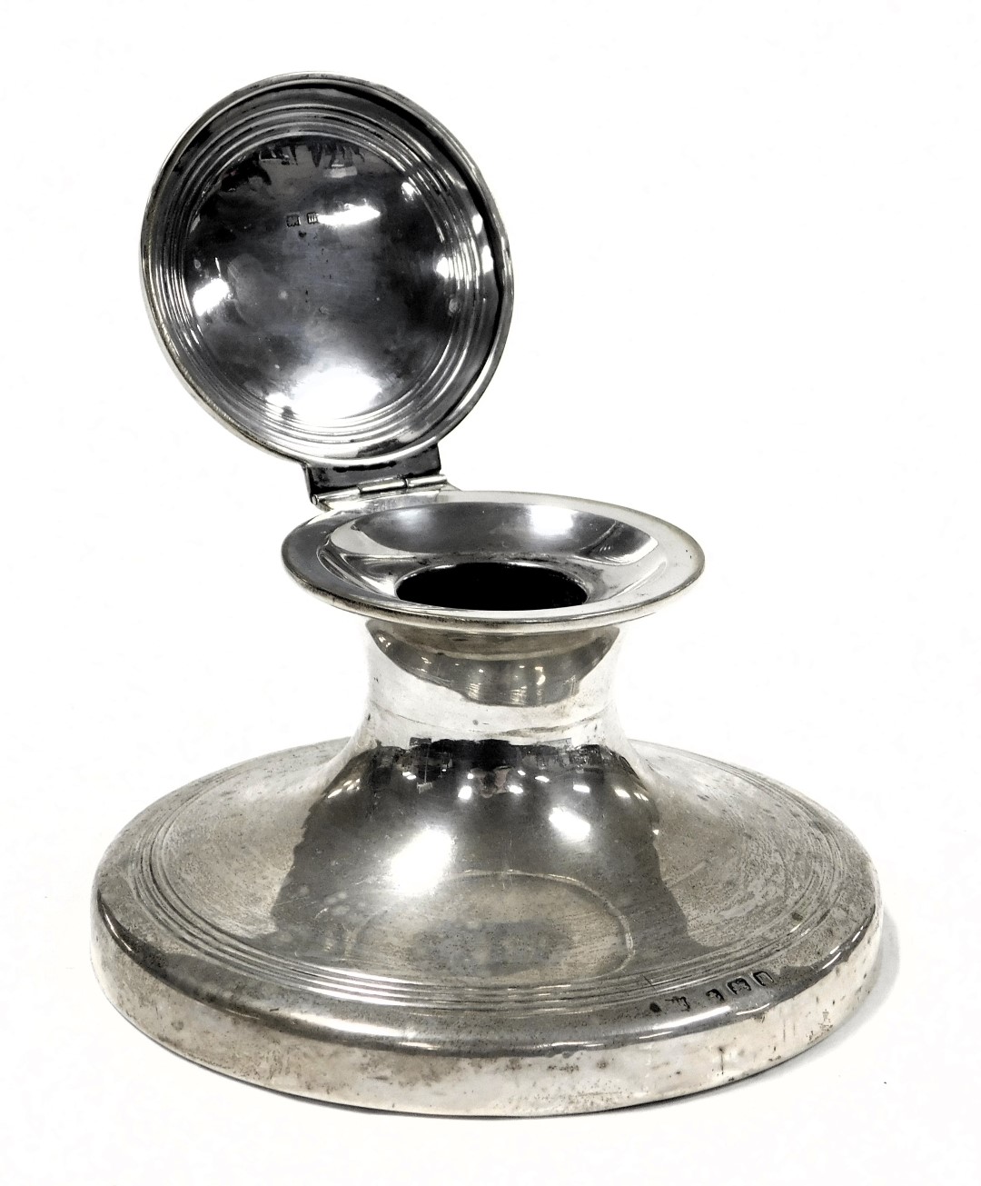 A George V loaded silver capstan inkwell, Birmingham 1911, 12.74oz all in. - Image 2 of 4
