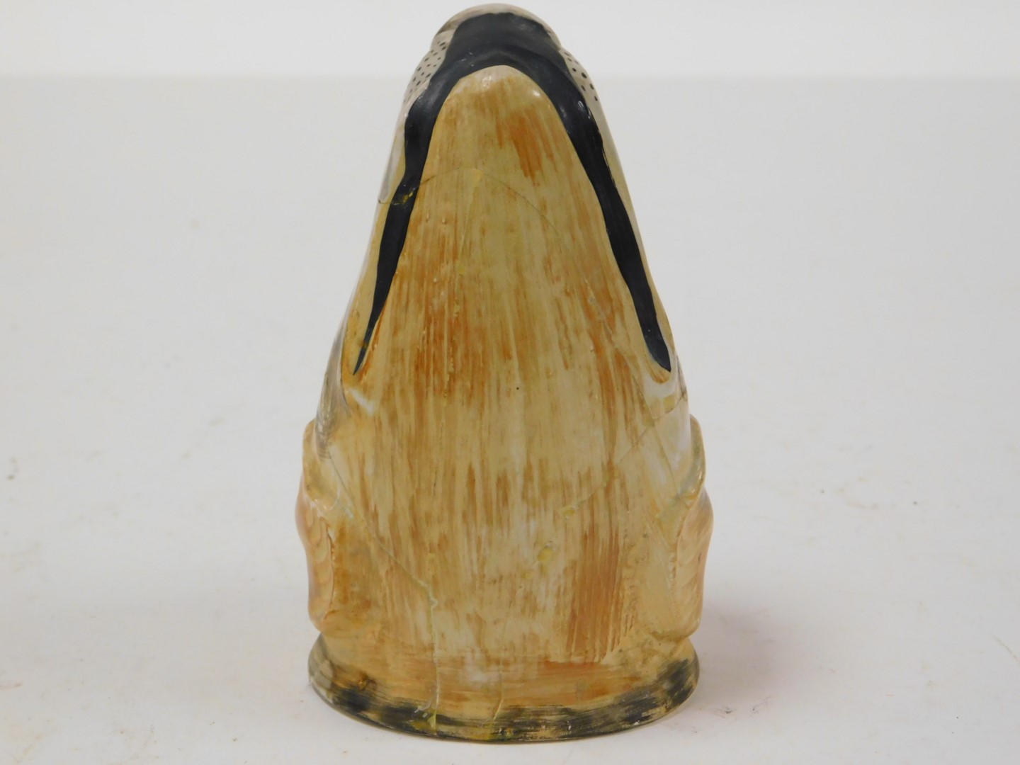 A 19thC Staffordshire pottery stirrup cup, modelled as a hound's head, 12cm high. (AF) - Image 4 of 4