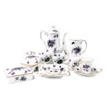 A group of Hammersley porcelain Victorian Violets pattern table wares, and trinkets, including a cof