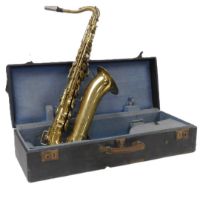 A Karl Meyer brass saxophone, serial no. 83217, cased.