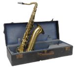 A Karl Meyer brass saxophone, serial no. 83217, cased.