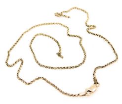 A 9ct gold neck chain, on a lobster claw clasp, 4.2g.
