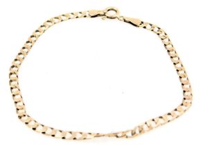 A 9ct gold curb link bracelet, on a bolt ring clasp, 2.4g.