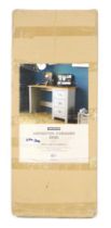 A Living Solutions Lexington three drawer desk, in grey, 75cm high, 119cm wide, 45cm deep.(boxed)