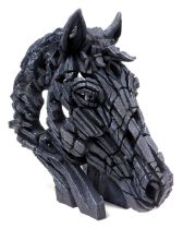 An Edge resin sculpture of a horse's head, signed MattB, impressed and raised marks, 58cm high.