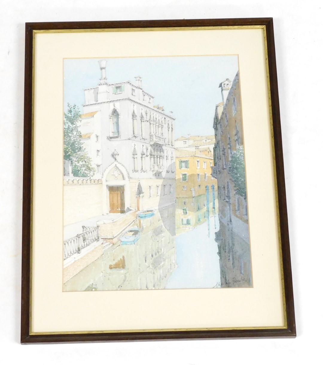 Italian School (20thC) a Venetian canal scene with a palazzo, watercolour, signed indistinctly, 29.5 - Bild 2 aus 3