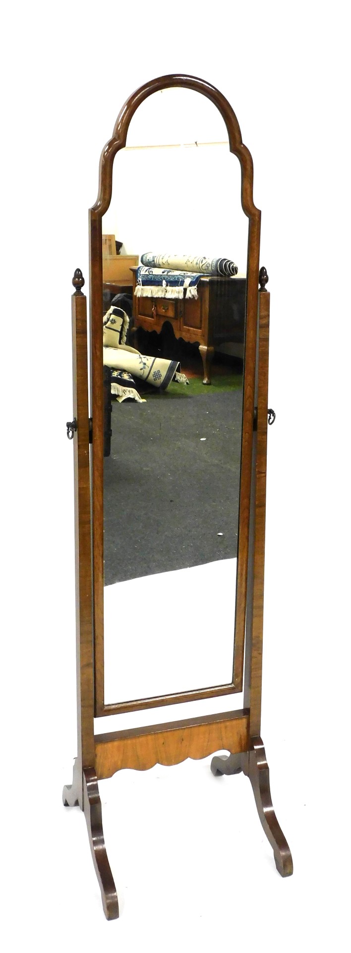 An early 20thC framed cheval mirror, 157.5cm high.