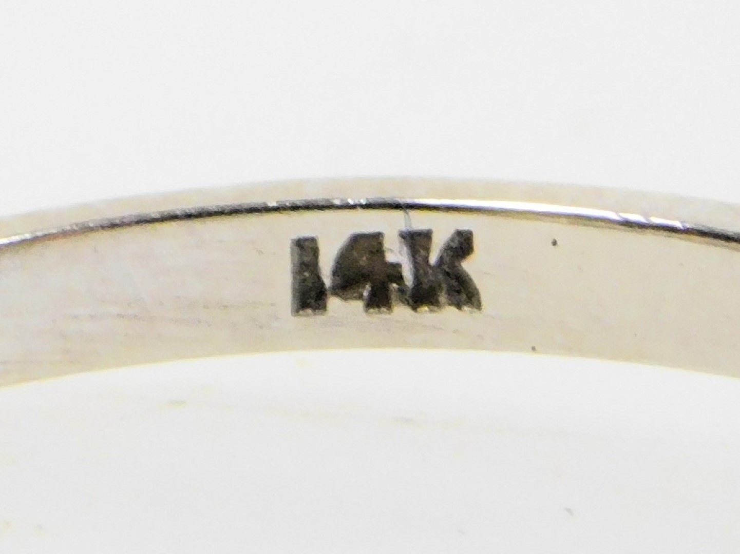 A diamond solitaire ring, high claw set, in white metal, stamped 14ct, approximately ¼ct, size M, to - Image 3 of 3