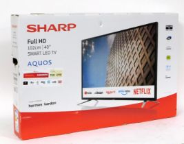 A Sharp 40" smart LED television, model 40BG2KE.