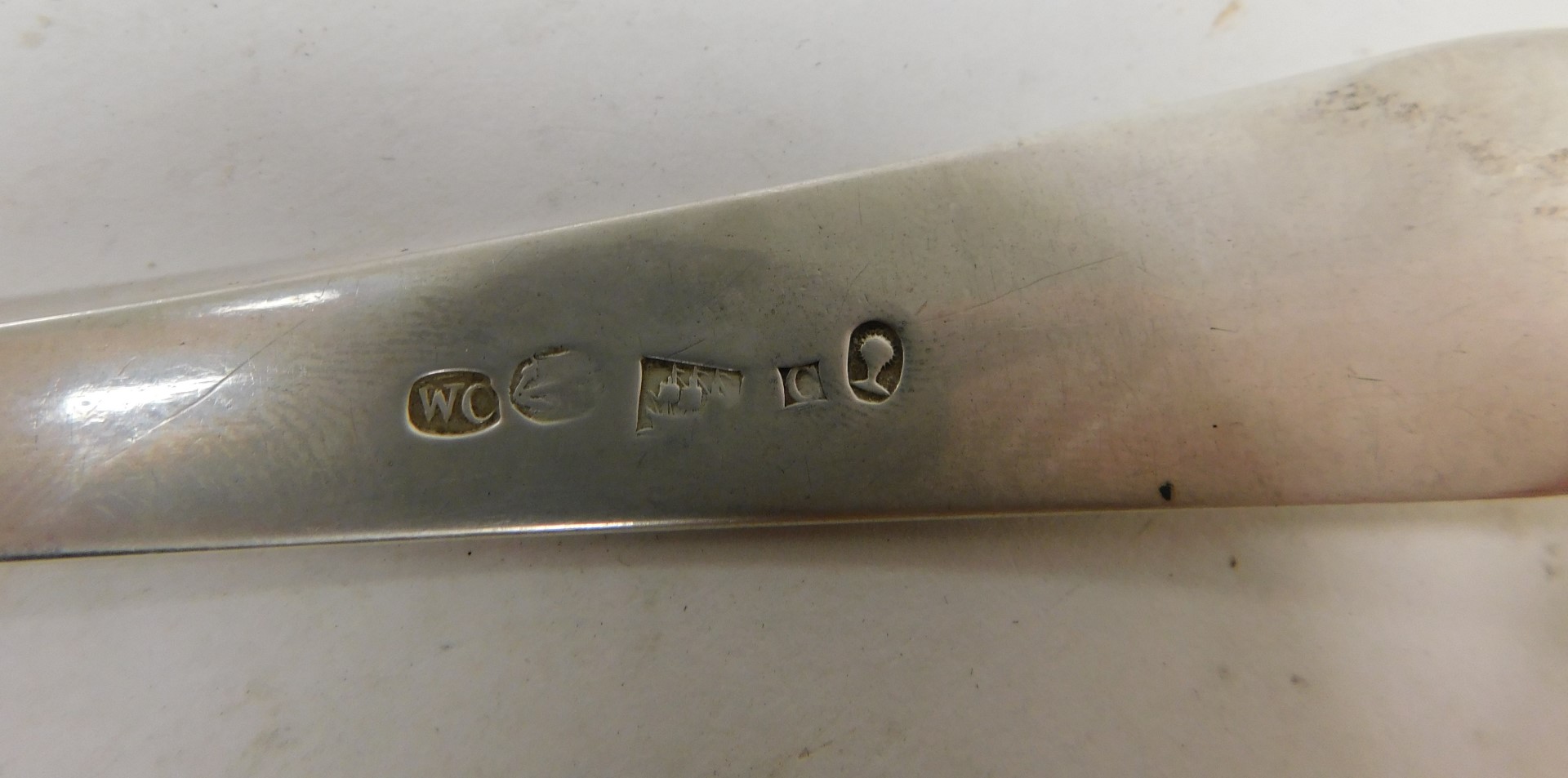 A George III Scottish provincial silver basting spoon, initial engraved, William Clarke of Greenock, - Image 2 of 2