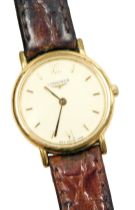 A Longines lady's gold plated Les Grande Classiques wristwatch, circular cream dial with Roman numer