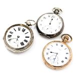 A Limit gold plated gentleman's pocket watch, open faced, keyless wind, a silver cased pocket watch,