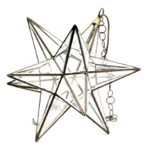 A pentahedron star shaped ceiling light, approximately 62cm high.