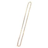 A 9ct gold belcher link neck chain, on a bolt ring clasp, 3.4g.