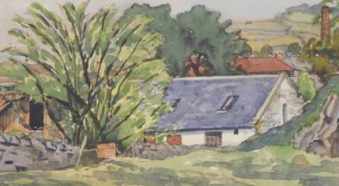 Andrew Angus Mumford (Scottish, 20thC). Flatt Farm, Bellesdale, Largs, watercolour, signed, 25cm x 4