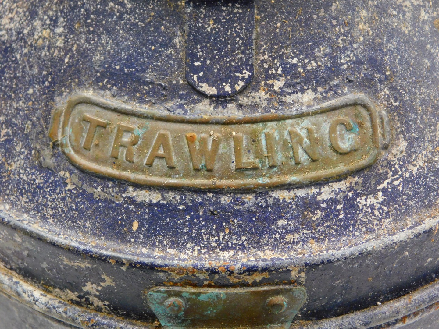 A 20thC Meteorite Trawling ship's lantern, with blue metal casing, serial number P112246, 51cm high. - Image 3 of 5