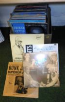 LPs and records, titles include Bunk Johnson, Billie and DeDe, Felix Mendelssohn, mostly classical m