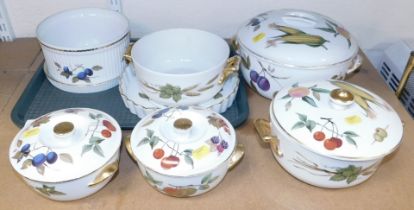 A group of Royal Worcester Evesham pattern dinner wares, to include large quiche dish, two smaller s