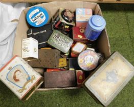 Various bygone tins, to include John Wagner and Sons, Banquette, Tea, Fossil, OXO, Wilkinson's, Pont