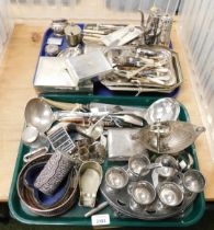 Various silver plated wares, to include cigar boxes, ladle, wine coaster, hot chocolate pot, table l