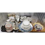 A Masons ironstone Regency pattern cheese dish and cover, Royal Vale part tea service Oriental style