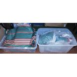 Textiles, to include curtains, various other valences etc. (2 boxes)