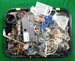 Costume jewellery, to include hair grips, watches, necklaces, imitation pearl necklaces, rings, bang