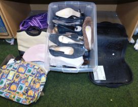 A quantity of lady's bags and shoes.