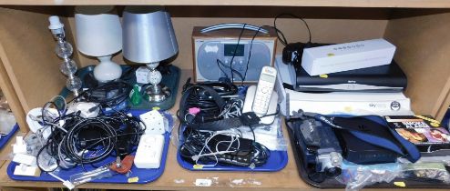 Various electrical items, to include lamps, telephones, satnav, DAB radio, Sony video camera. (4 tra