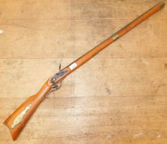 A replica flintlock rifle.