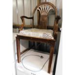 A 19thC mahogany dining chair.