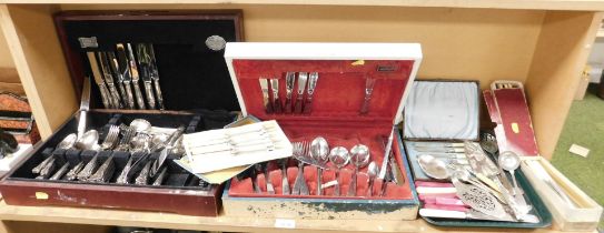A Cooper Ludlam part King's pattern canteen of cutlery, together with various further flatware, etc.