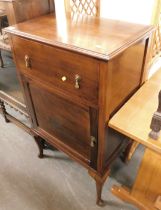 A late 19thC mahogany chest, the top with a moulded edge above a drawer with cupboard to base, on ca