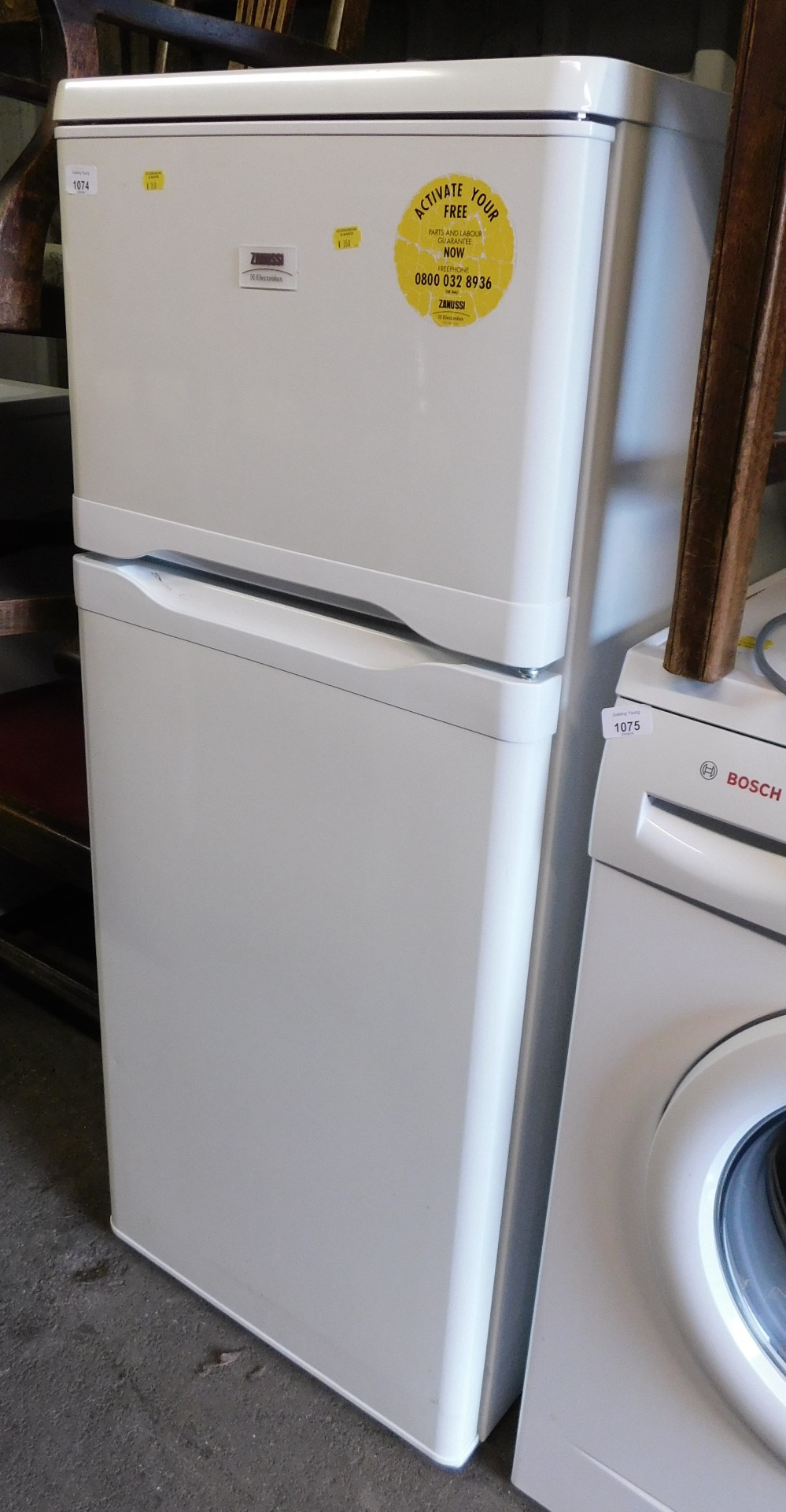 A Zanussi fridge freezer.