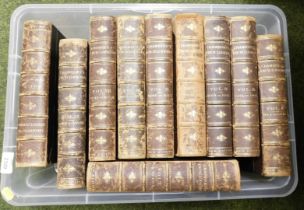 Chambers Encyclopaedia, various volumes, leather bound with gilt tooling, published by William and R